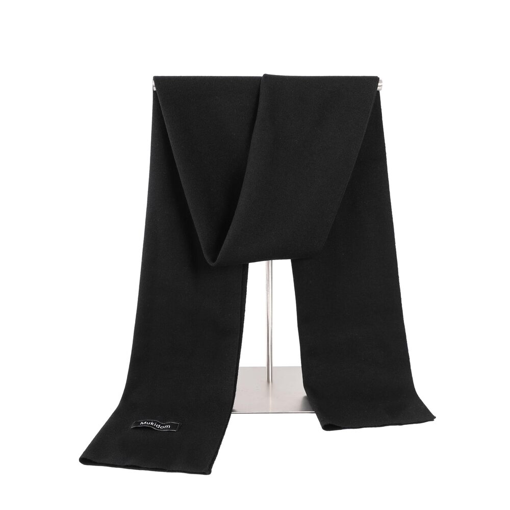 6230 Merino Wool Scarf , Winter Black Cashmere Scarf Thick Warm Soft